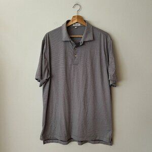 Pete Millar Summer Comfort Gray Striped Golf Polo Shirt Men's Size Large